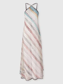 Abito copricostume a rete zig zag con paillettes