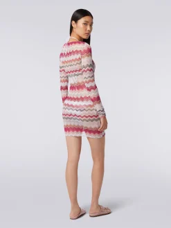 Abito crochet zig zag con lurex