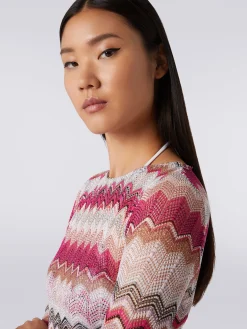 Abito crochet zig zag con lurex