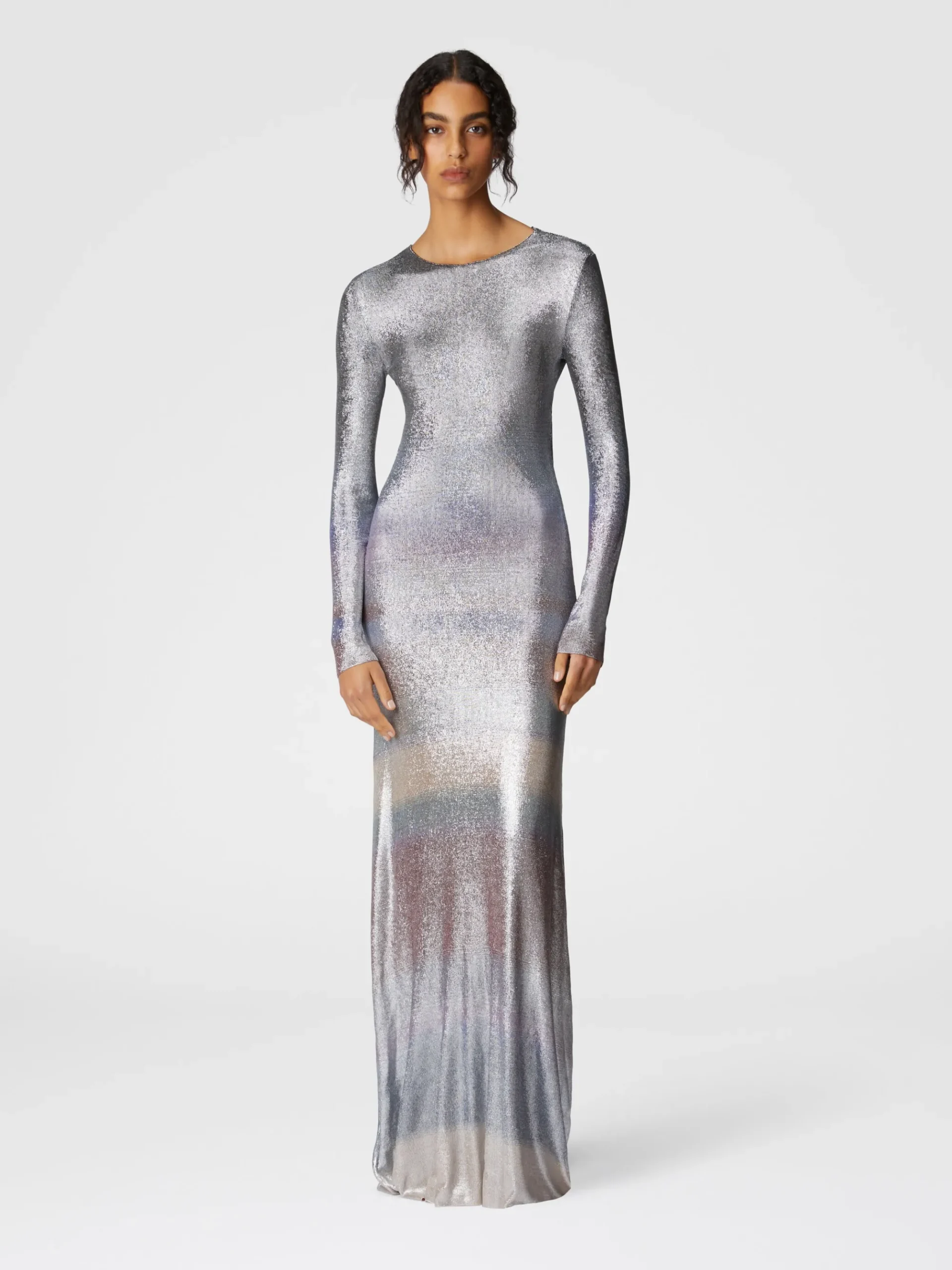 Abito lungo in viscosa fiammata