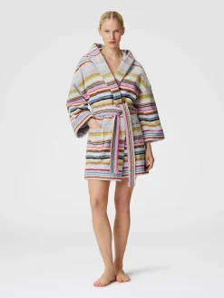 Accappatoio corto Moonshadow in spugna di cotone con lurex