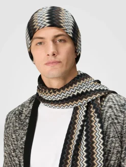 Beanie in lana zig zag