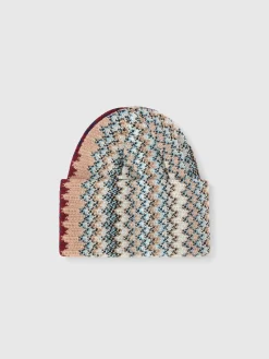 Beanie in misto lana zig zag