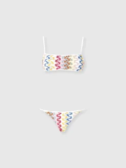 Bikini a fascia in pizzo di viscosa lamé