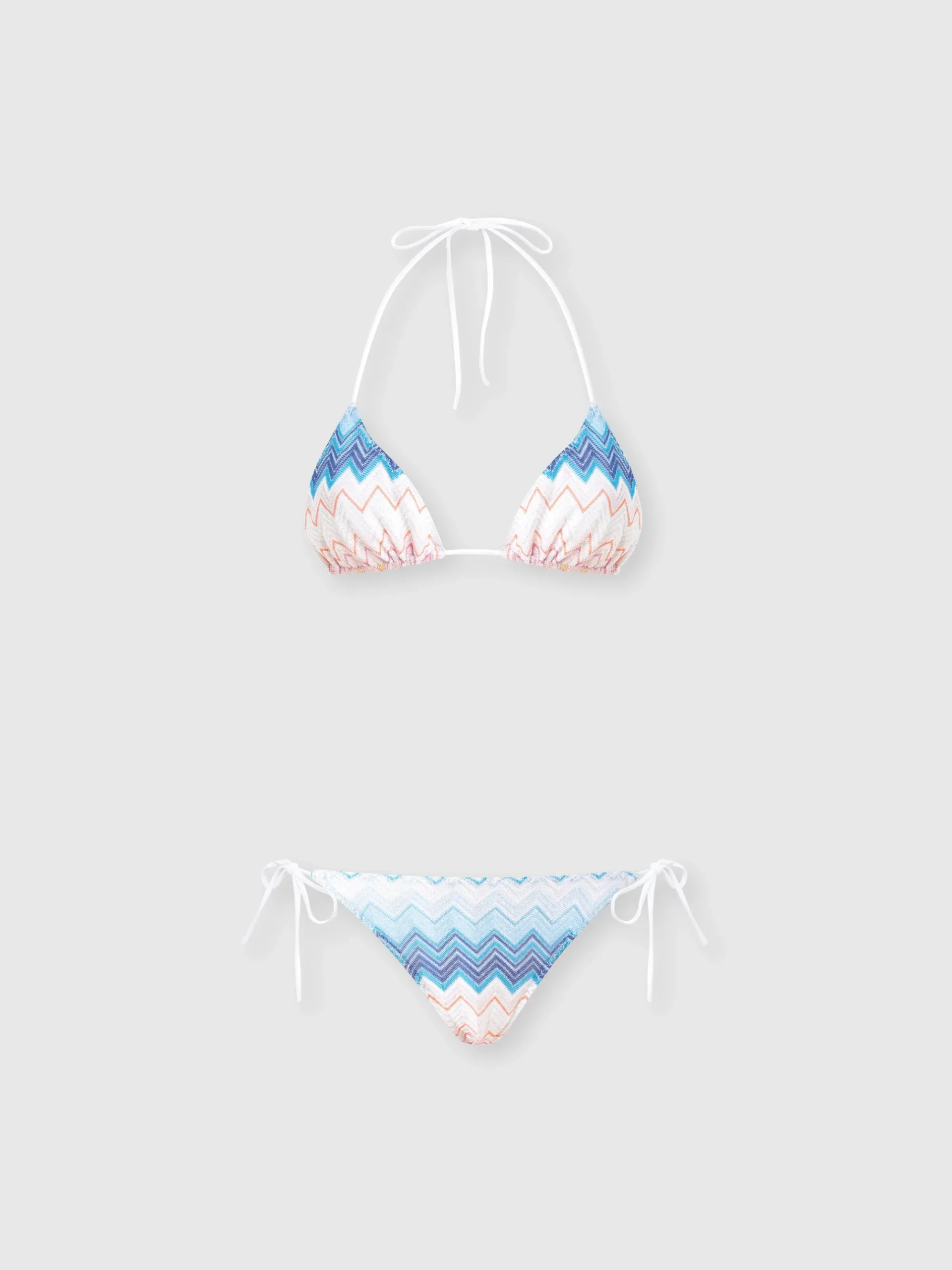 Bikini a triangolo in misto viscosa zig zag lamé