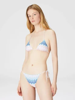 Bikini a triangolo in misto viscosa zig zag lamé