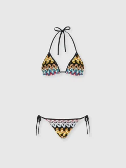 Bikini a triangolo in pizzo di viscosa lamé