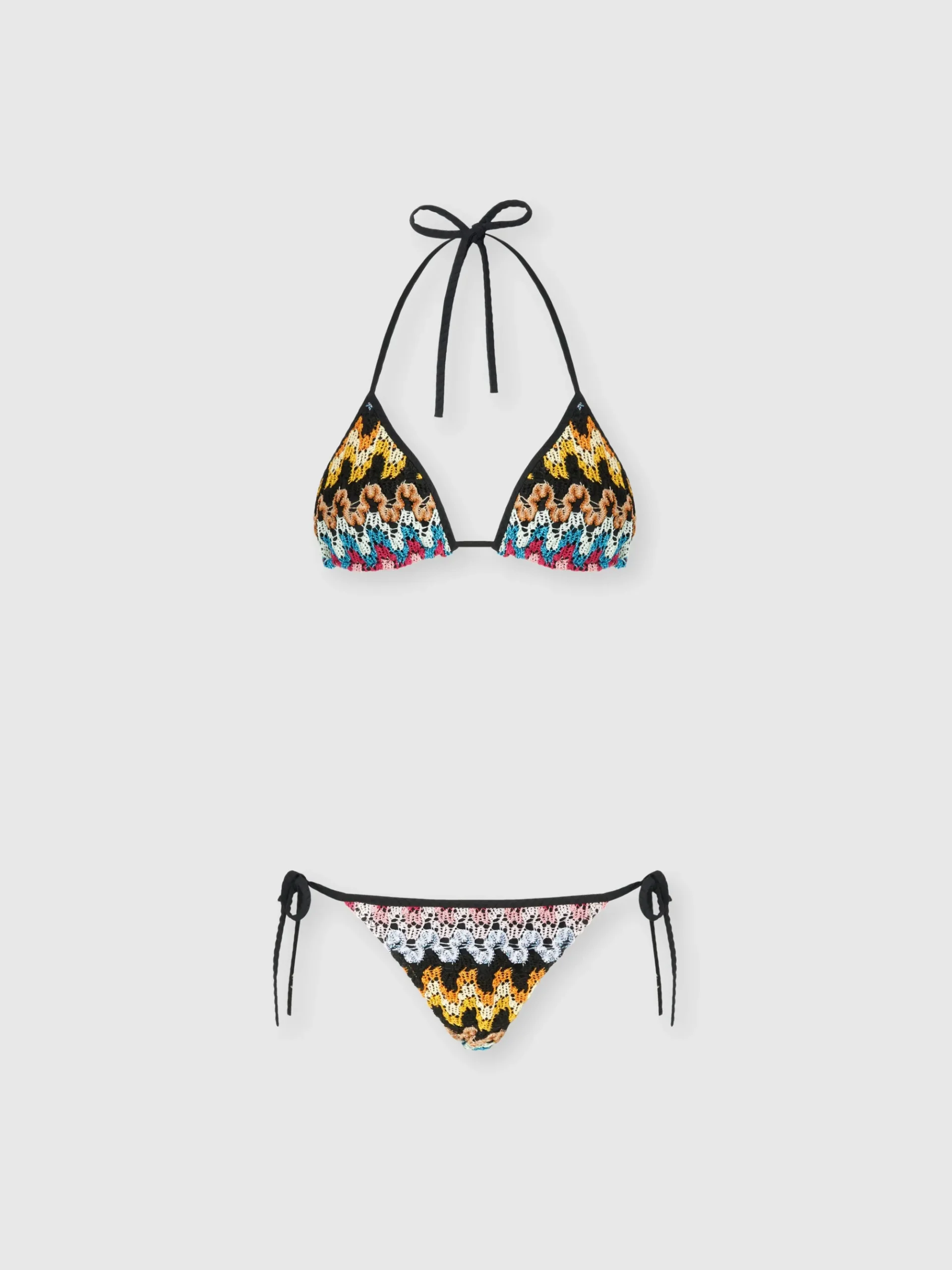 Bikini a triangolo in pizzo di viscosa lamé