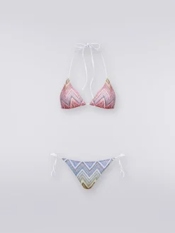 Bikini a triangolo in tessuto zig zag