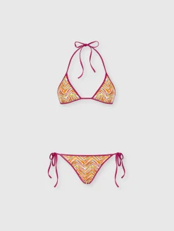 Bikini a triangolo reversibile con stampa