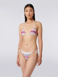 Bikini crochet zig zag con lurex