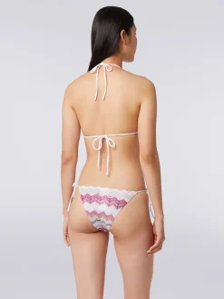 Bikini crochet zig zag con lurex
