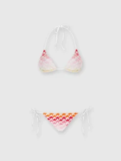 Bikini effetto pizzo dégradé con lurex