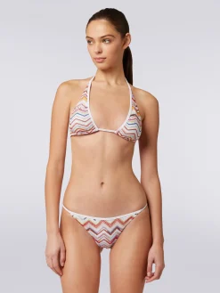 Bikini in crochet zig zag con lurex