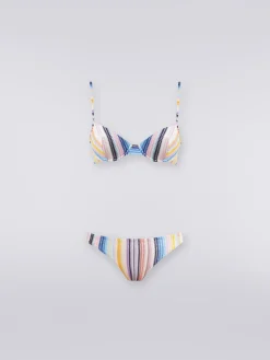 Bikini in maglia di viscosa rigata