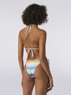 Bikini in misto viscosa sfumata zig zag con lurex