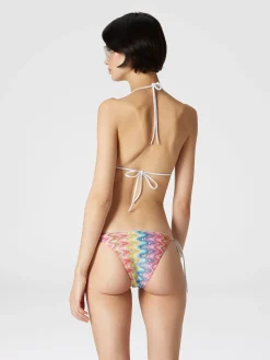 Bikini in pizzo di misto cotone spalmato