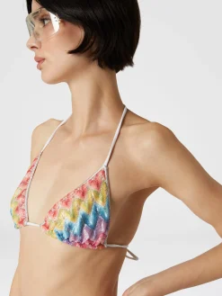 Bikini in pizzo di misto cotone spalmato