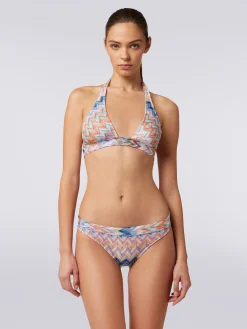 Bikini in viscosa zig zag con lurex