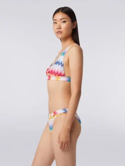 Bikini in viscosa zig zag con lurex