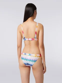 Bikini in viscosa zig zag con lurex