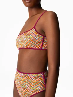 Bikini reversibile con stampa e slip alto