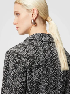 Blazer corto in misto viscosa zig zag lamé