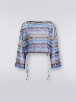 Blusa copricostume in tulle di viscosa chevron