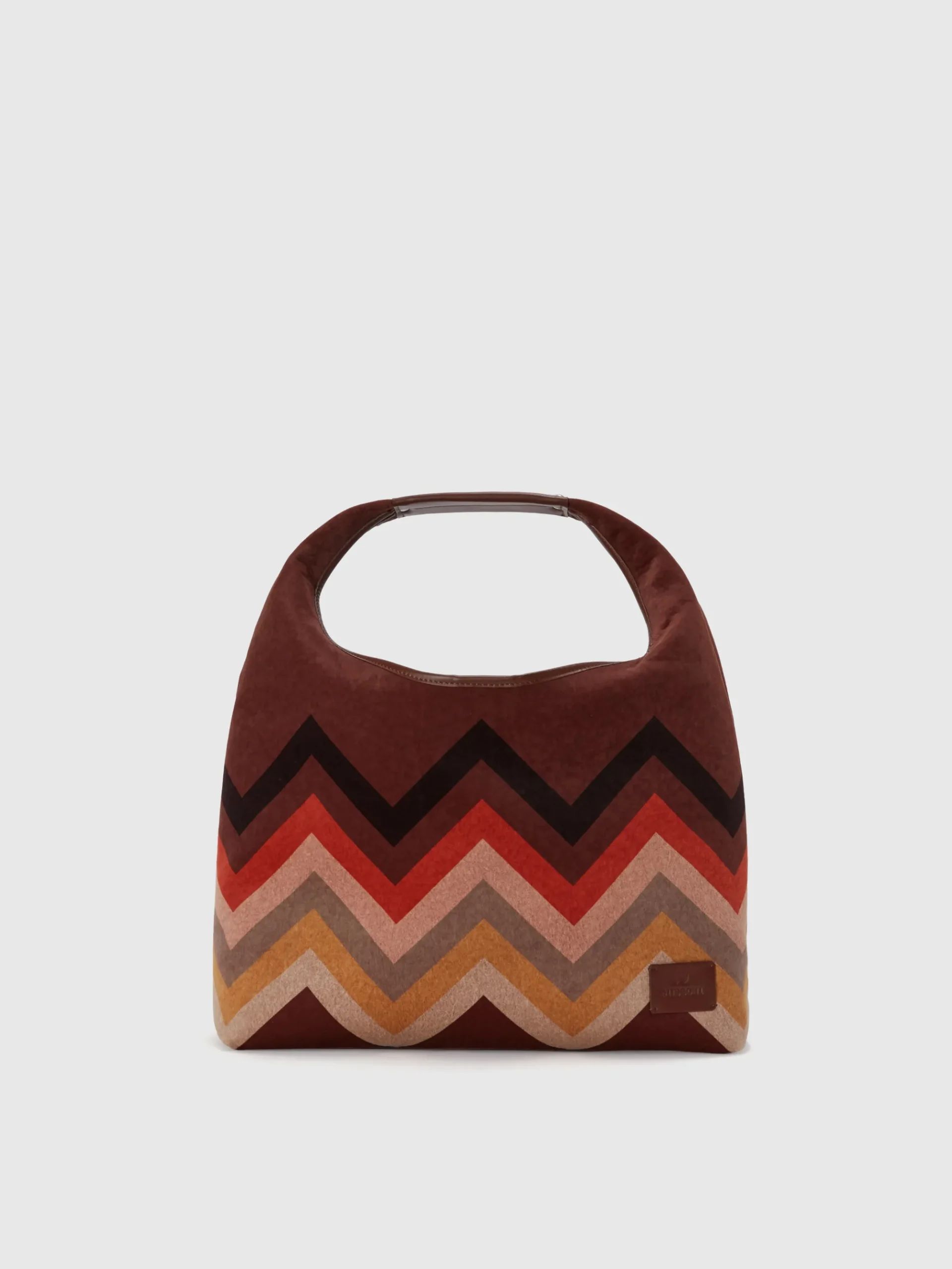Borsa a mano in tessuto zig zag
