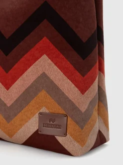 Borsa a mano in tessuto zig zag
