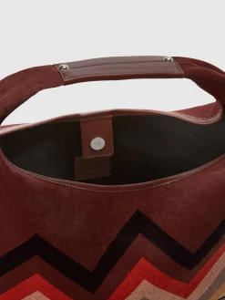 Borsa a mano in tessuto zig zag