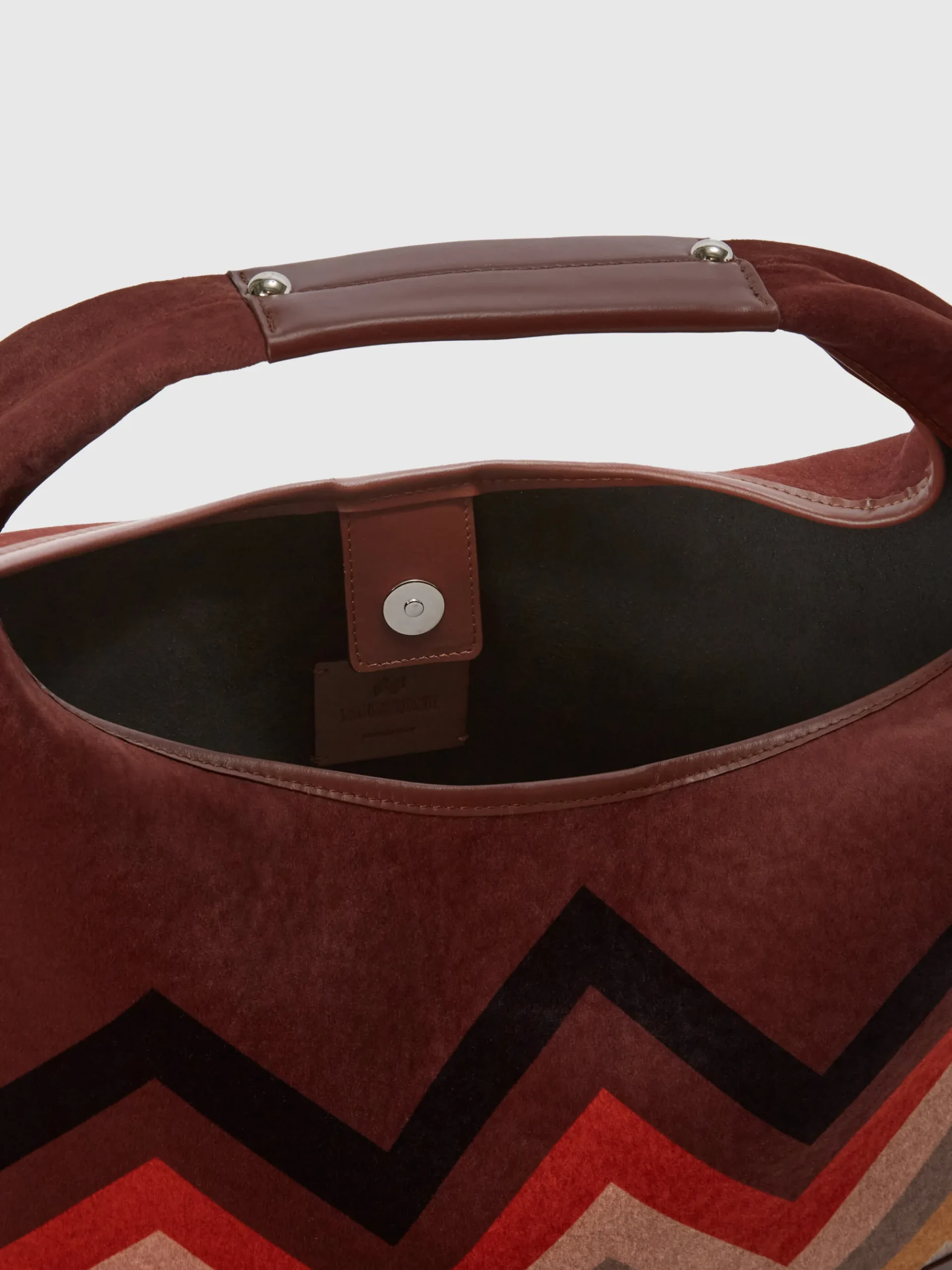 Borsa a mano in tessuto zig zag