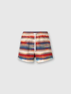 Boxer mare con stampa micro zig zag sfumato