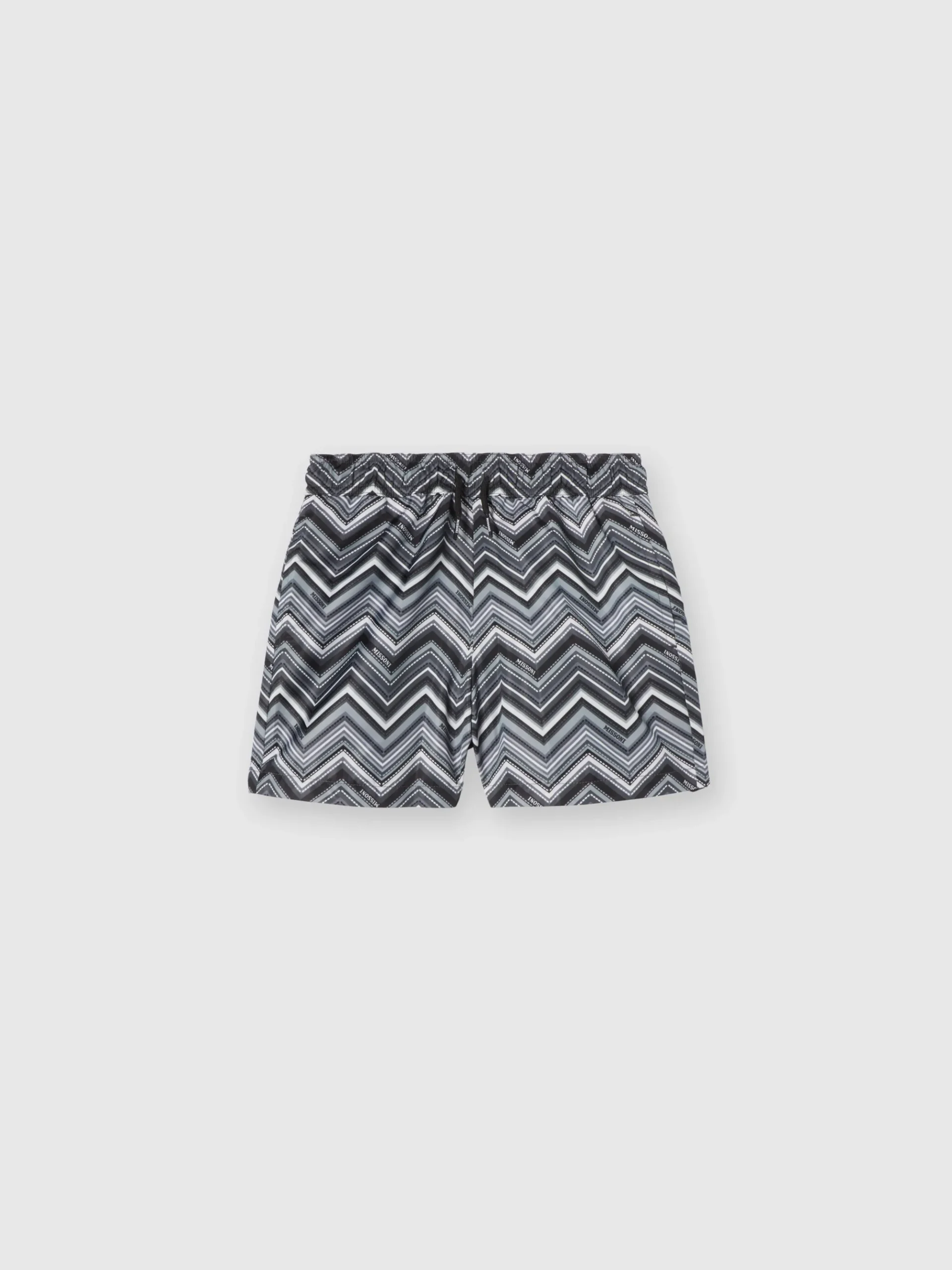 Boxer mare con stampa zig zag e coulisse in vita