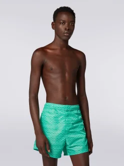 Boxer mare con stampa zig zag tonale