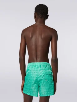 Boxer mare con stampa zig zag tonale