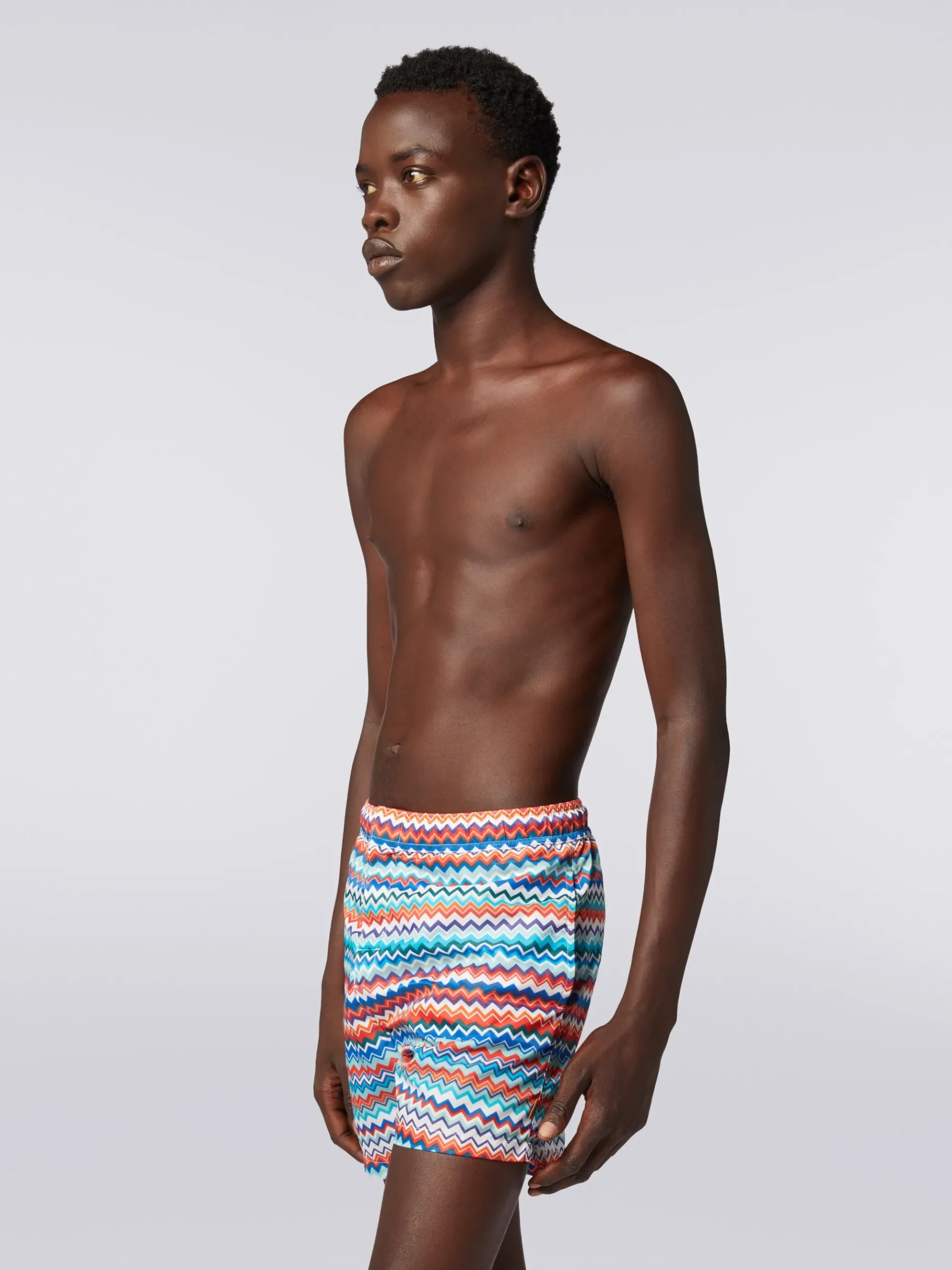 Boxer mare in nylon stampa zig zag