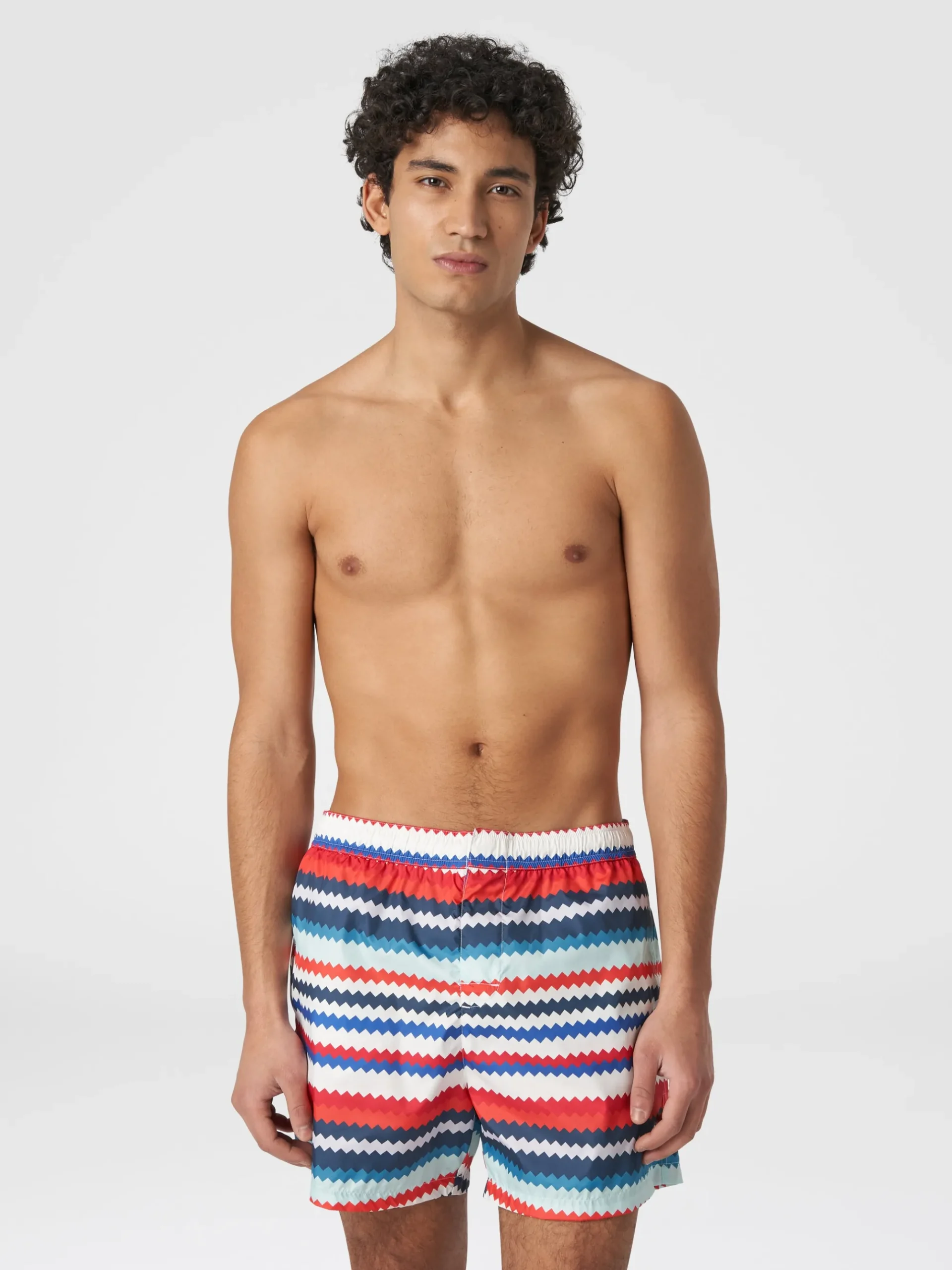 Boxer mare in nylon stampa micro zig zag