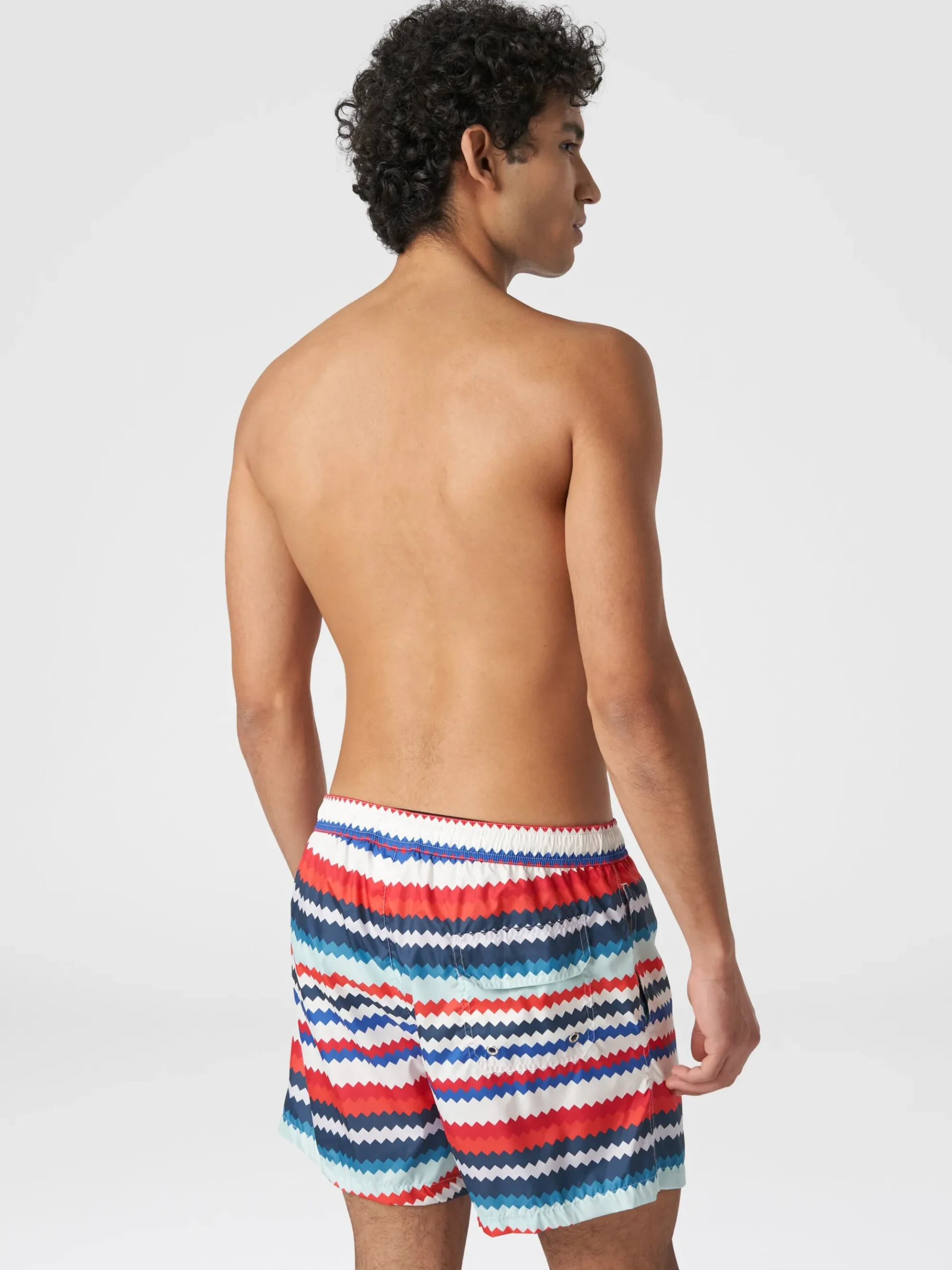 Boxer mare in nylon stampa micro zig zag