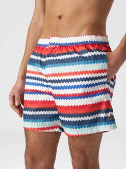 Boxer mare in nylon stampa micro zig zag