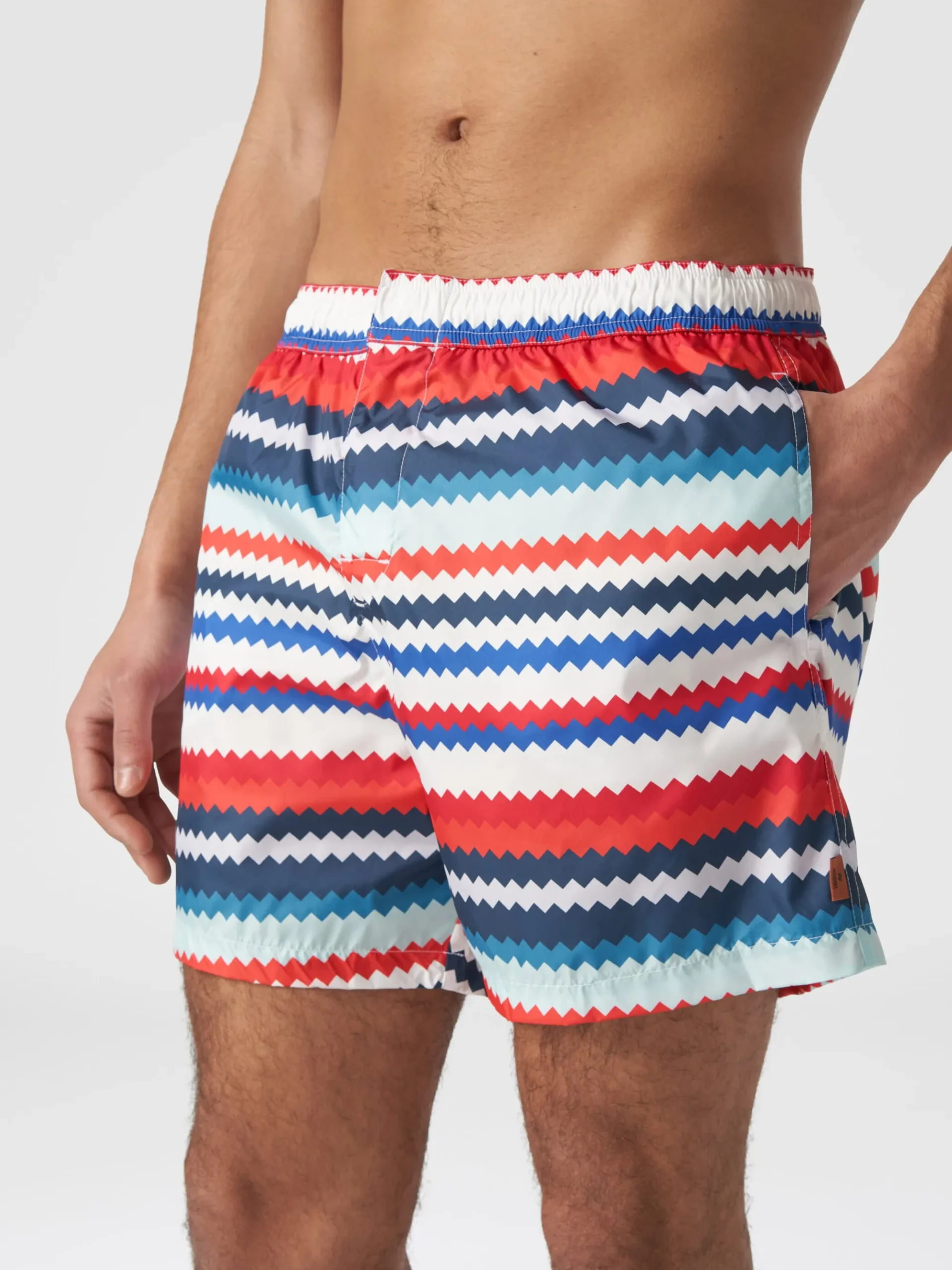 Boxer mare in nylon stampa micro zig zag