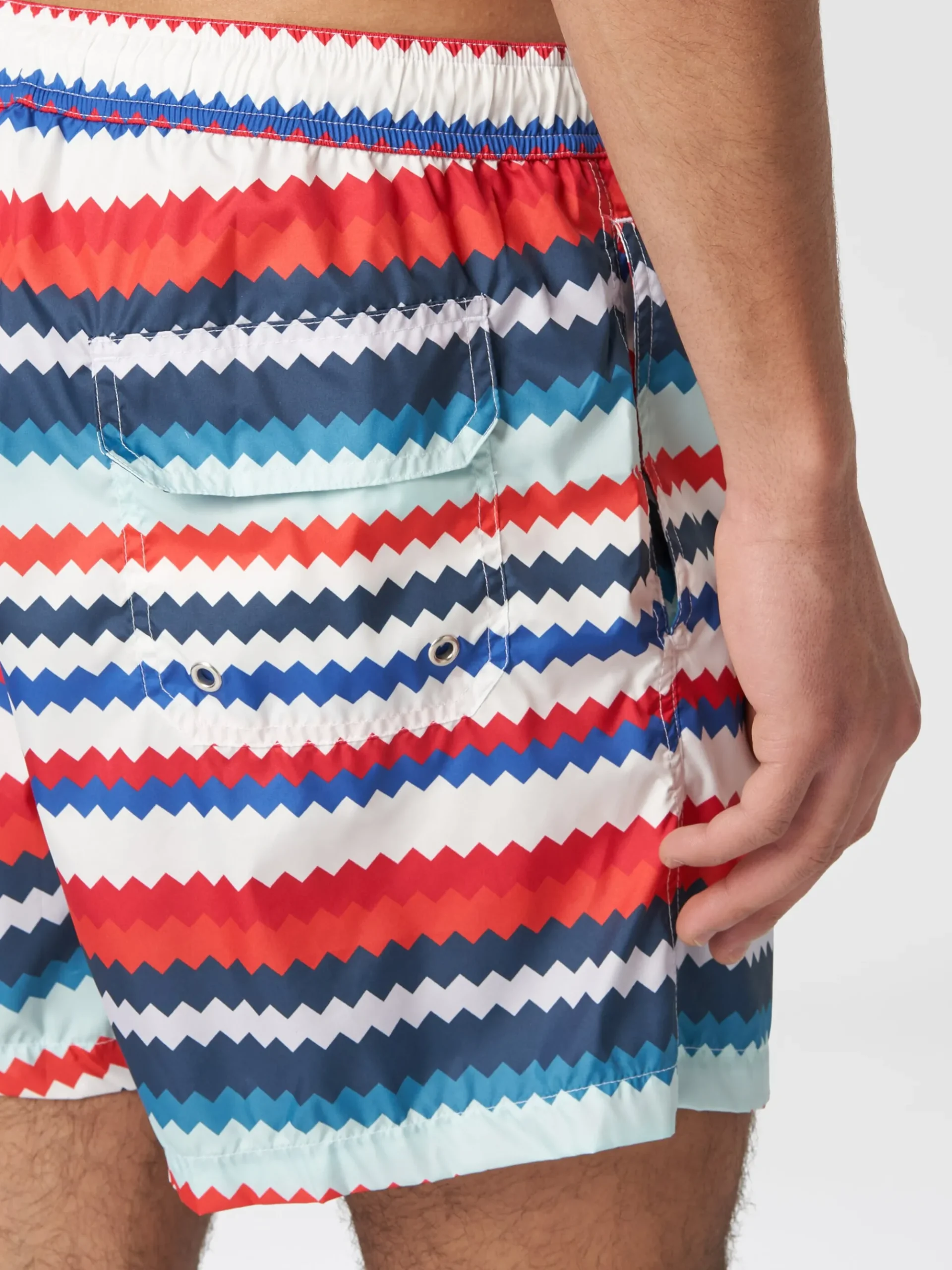 Boxer mare in nylon stampa micro zig zag