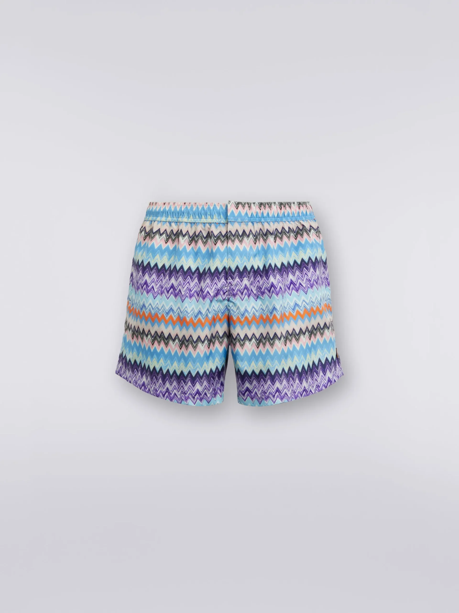 Boxer mare in tessuto tecnico stampa chevron