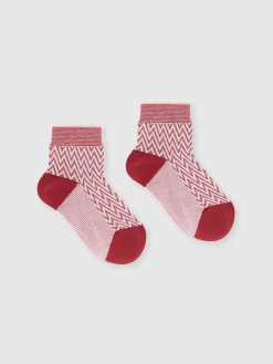 Calzini corti in cotone zig zag
