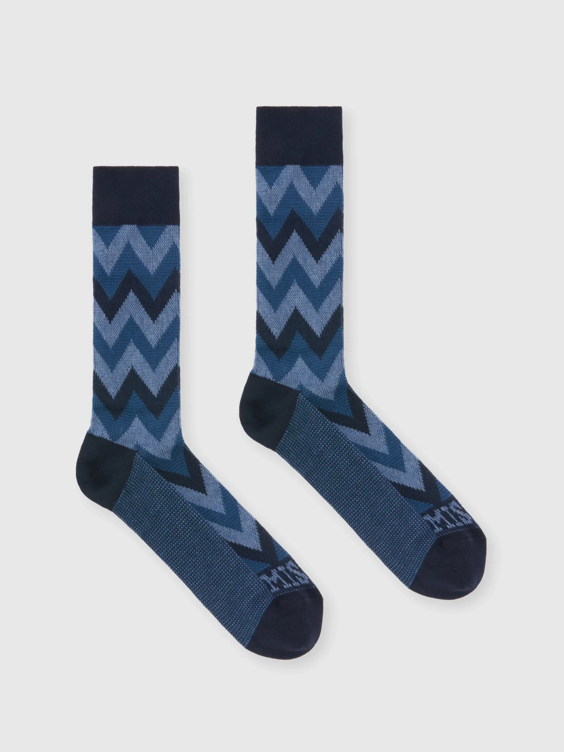 Calzini in misto cotone zig zag con scritta logo