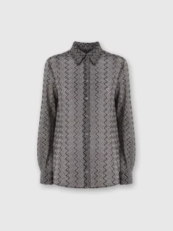 Camicia con motivo zig zag lamé