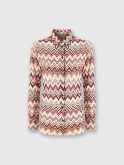 Camicia in cotone e viscosa zig zag