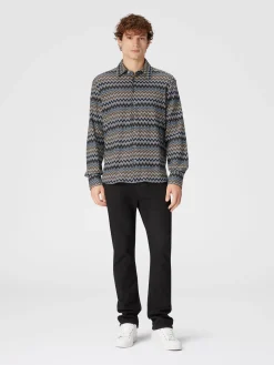 Camicia in cotone zig zag