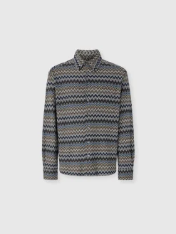 Camicia in cotone zig zag