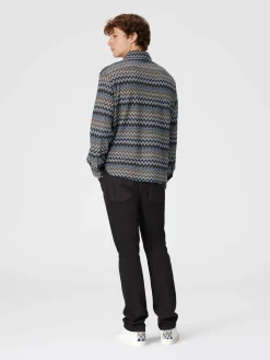 Camicia in cotone zig zag